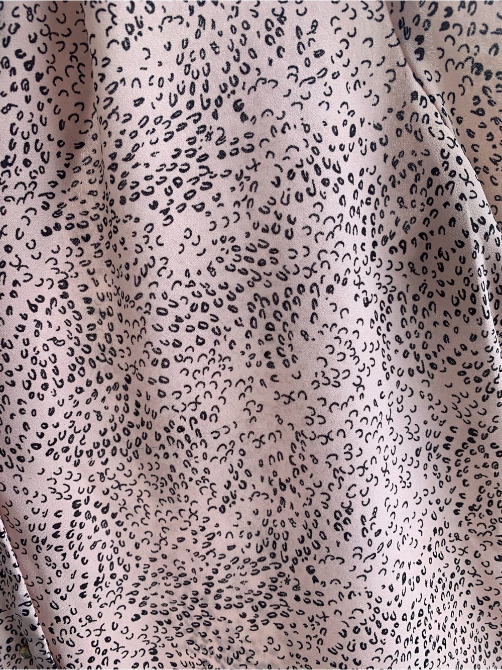 H&M Pink Cheetah Print Button-up Blouse with Ruffled Sleeves